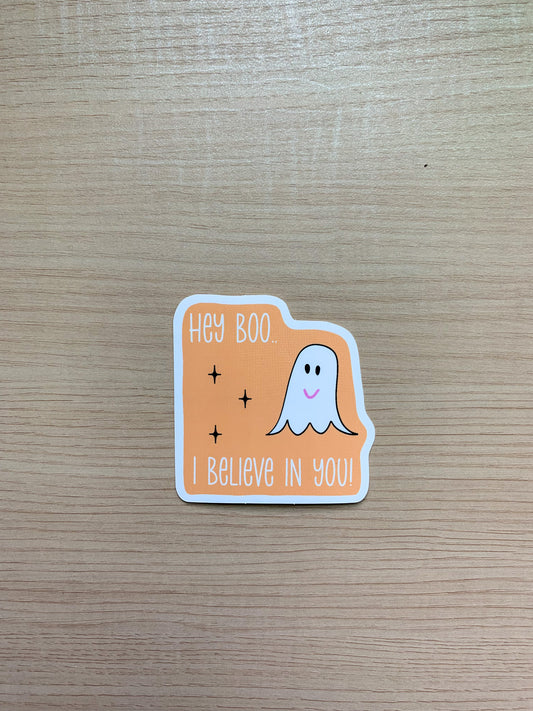 "Boo" sticker